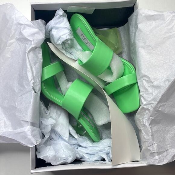 NWT Steven New York brinne lucite strappy sandal in green size 6.5 - Picture 3 of 13
